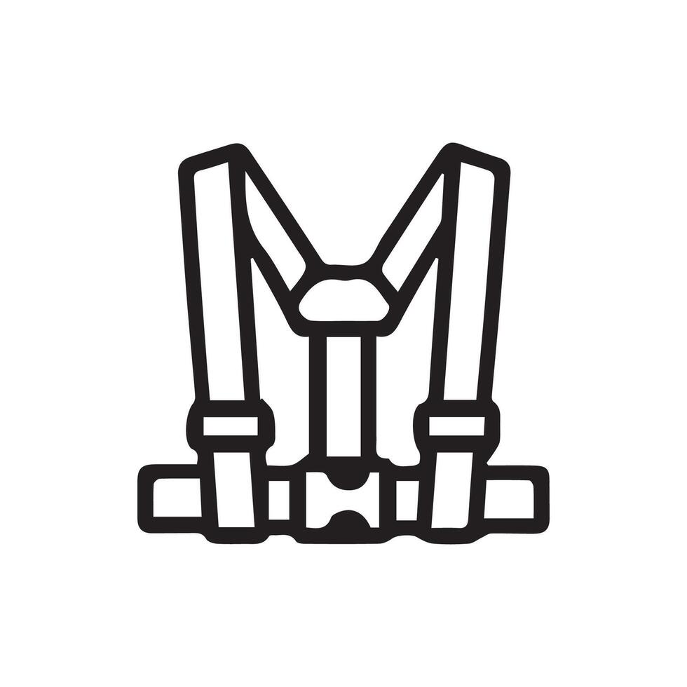 Modern Harness Icon Design Representing Safety and Gear Use vector