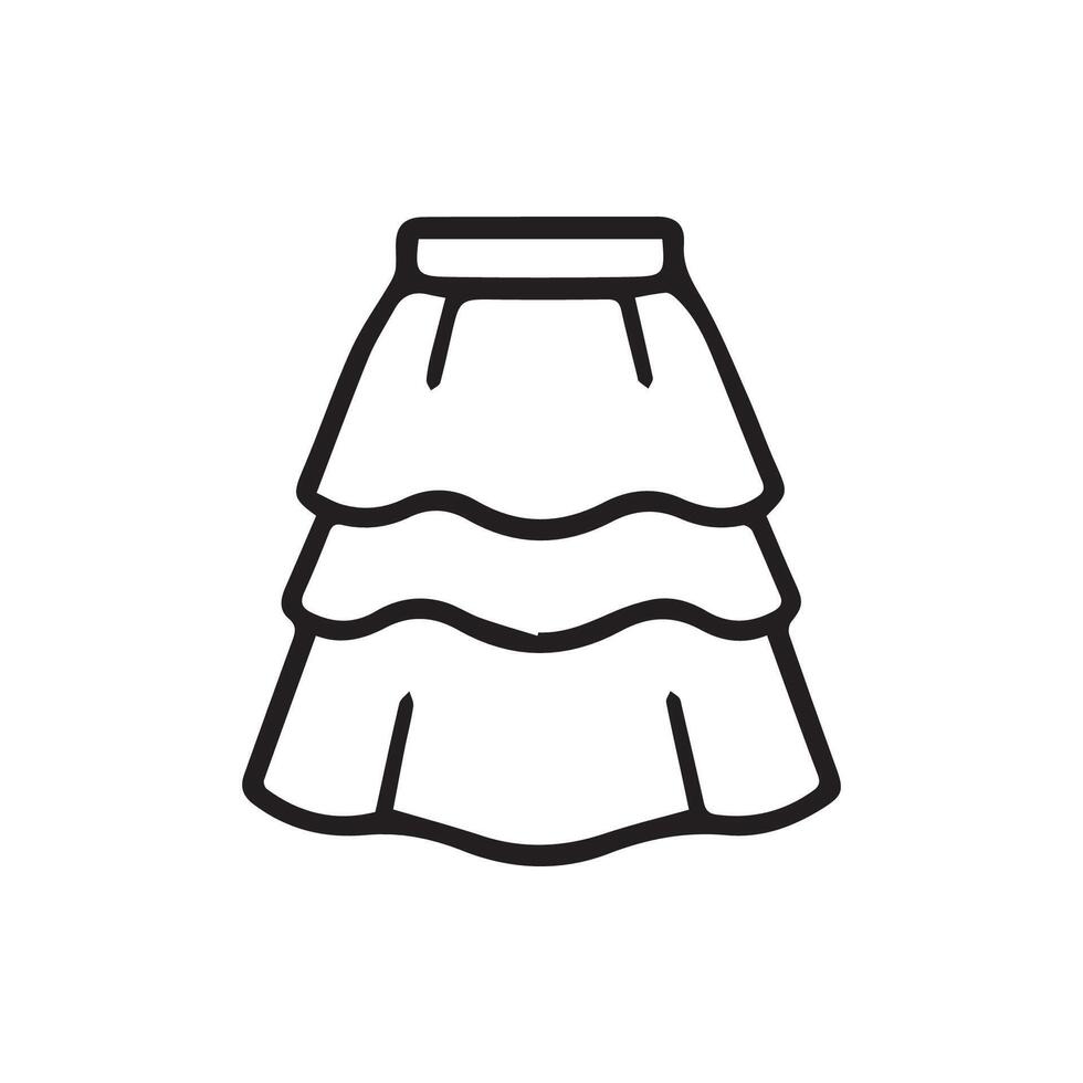 Elegant layered skirt design perfect for fashion illustrations and style guides vector
