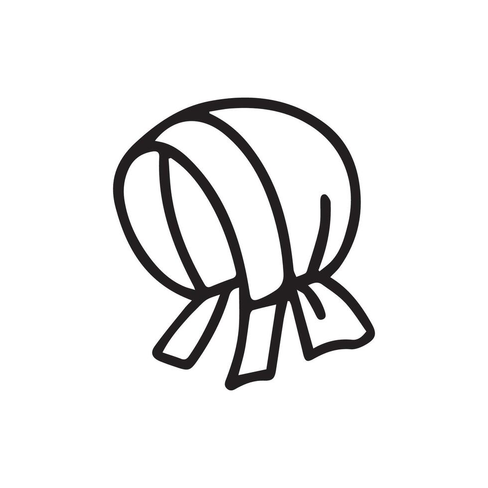Vintage Bonnet Illustration Simple Line Art Classic Head Covering vector