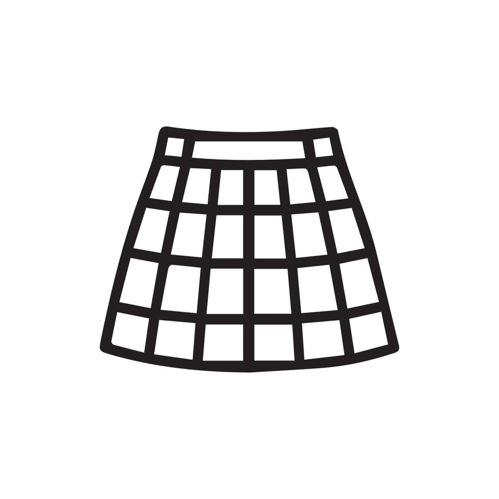 Stylish Grid Skirt A Modern Fashion Essential Design Icon Style vector