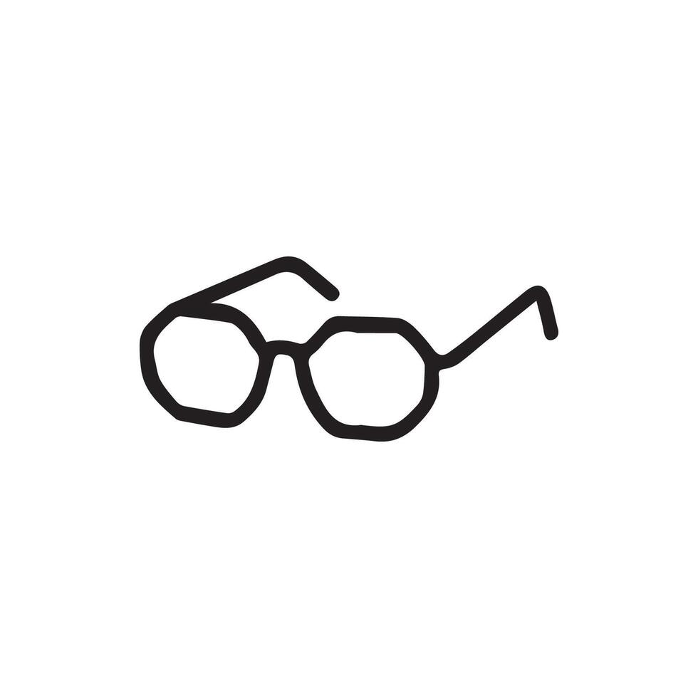 Eye Glasses with a Geometric Frame Optical Accessories Line Art vector