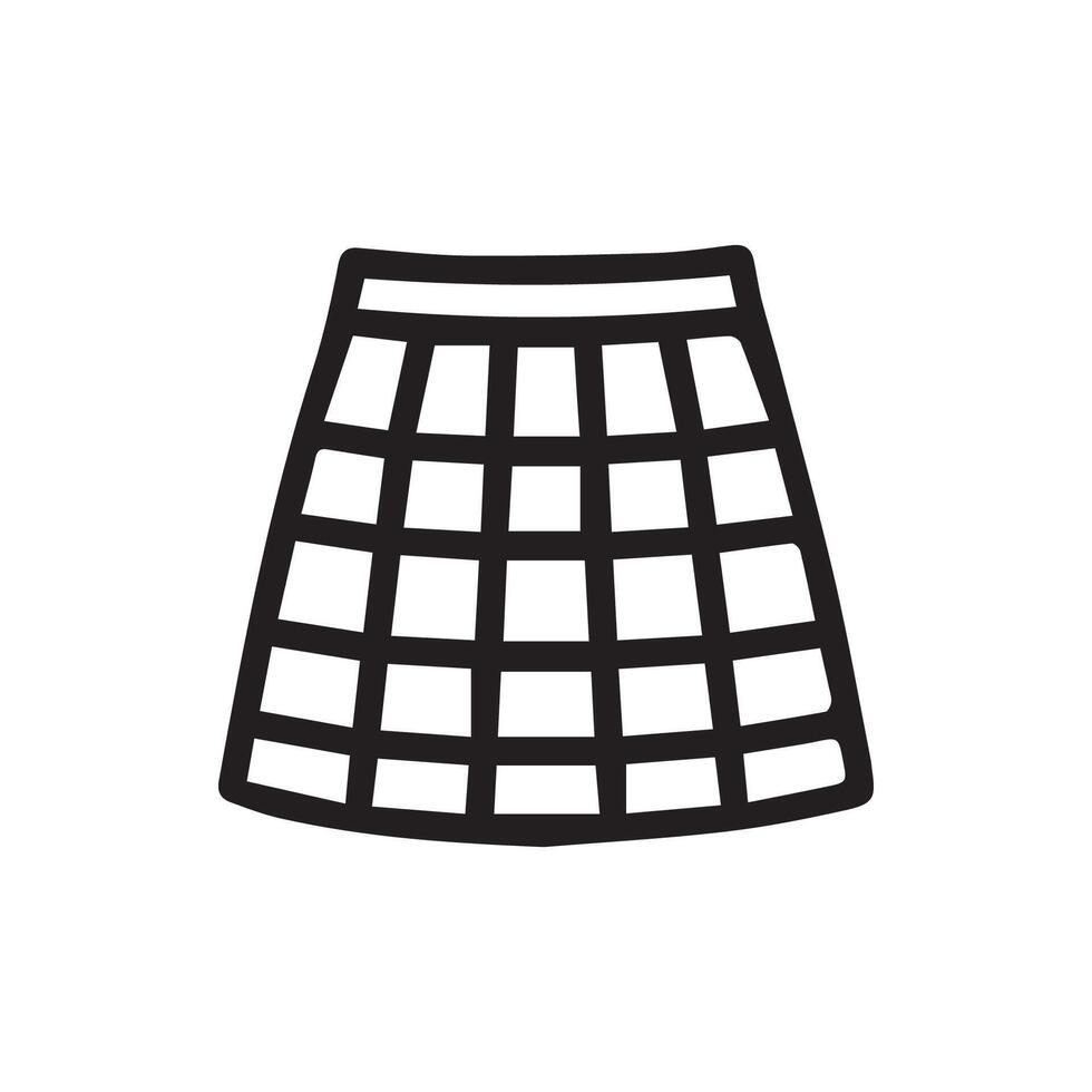 Stylish checked skirt for fashion lovers minimalist design concept vector