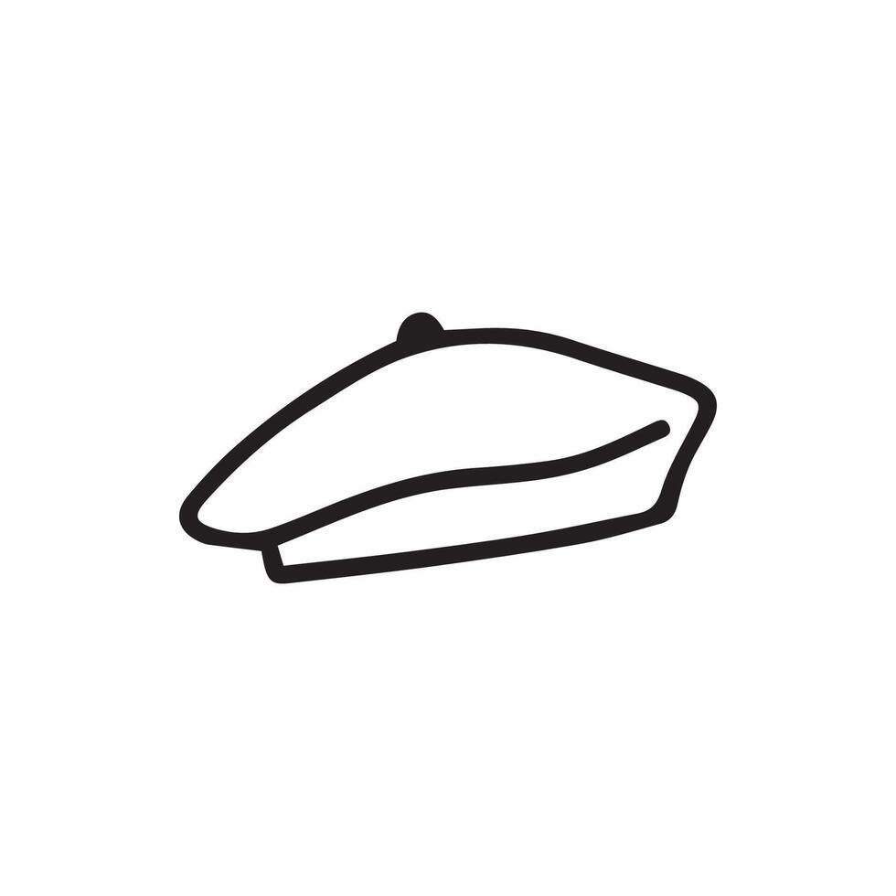 Elegant Beret Hat Illustration A Classic French Style Icon Depicted vector