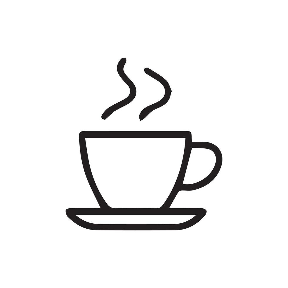 Invigorating Coffee Cup With Steam A Simple Black and White Icon vector