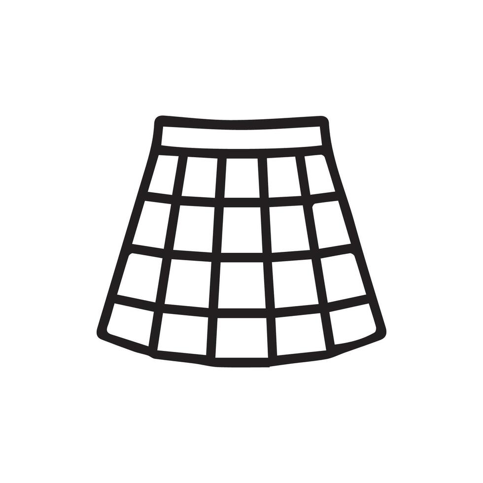 Explore this Stylish Skirt with Gridded Pattern Simple Fashion Icon vector