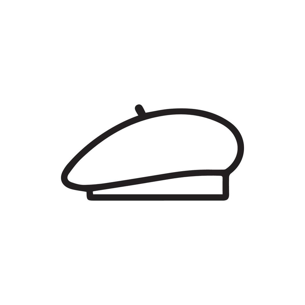 Stylish Beret Hat Outline A Timeless Fashion Accessory Icon Design vector