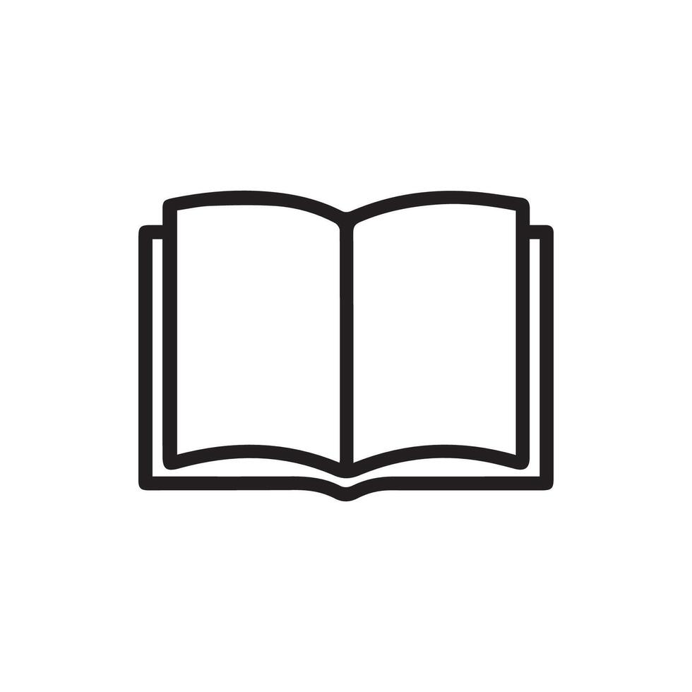 Open Book Icon Simple and Minimalist Education and Literature Sign vector