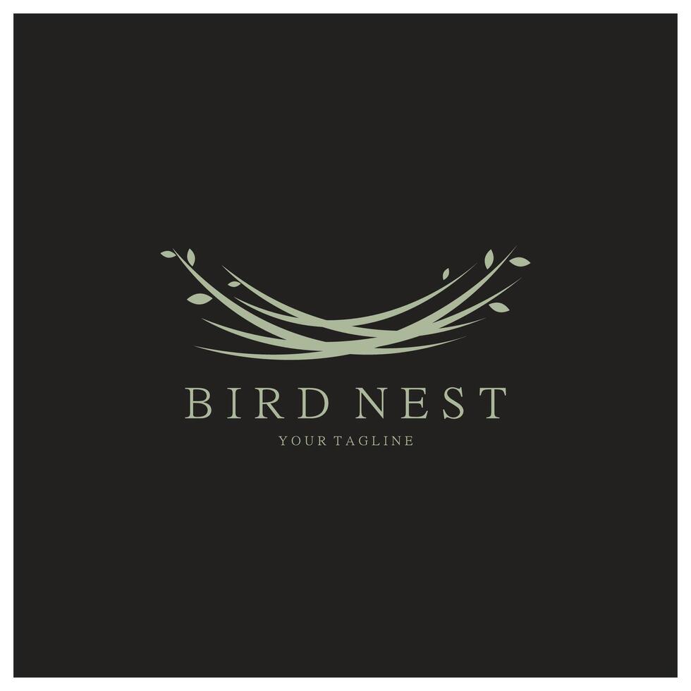 bird nest logo icon illustration template, for bird farm, bird business, bird house, bird conservation with modern minimalist concept vector