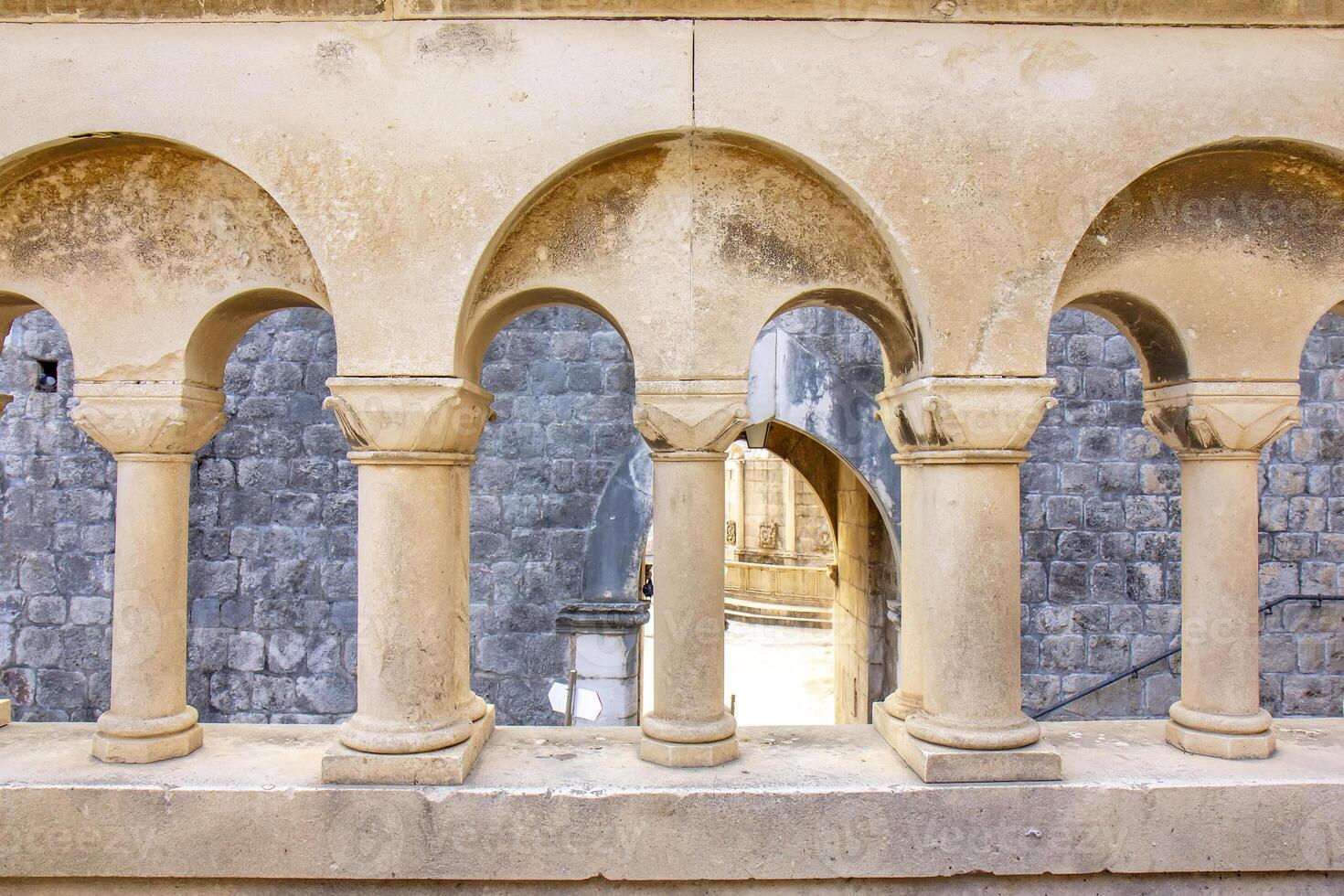 Ancient stone-built historic city with architectural landmarks in Dubrovnik photo