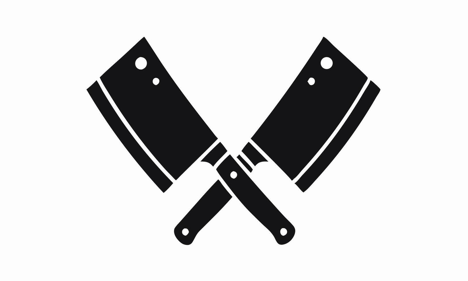 Crossed Cleavers Butcher Knives Icon Graphic vector