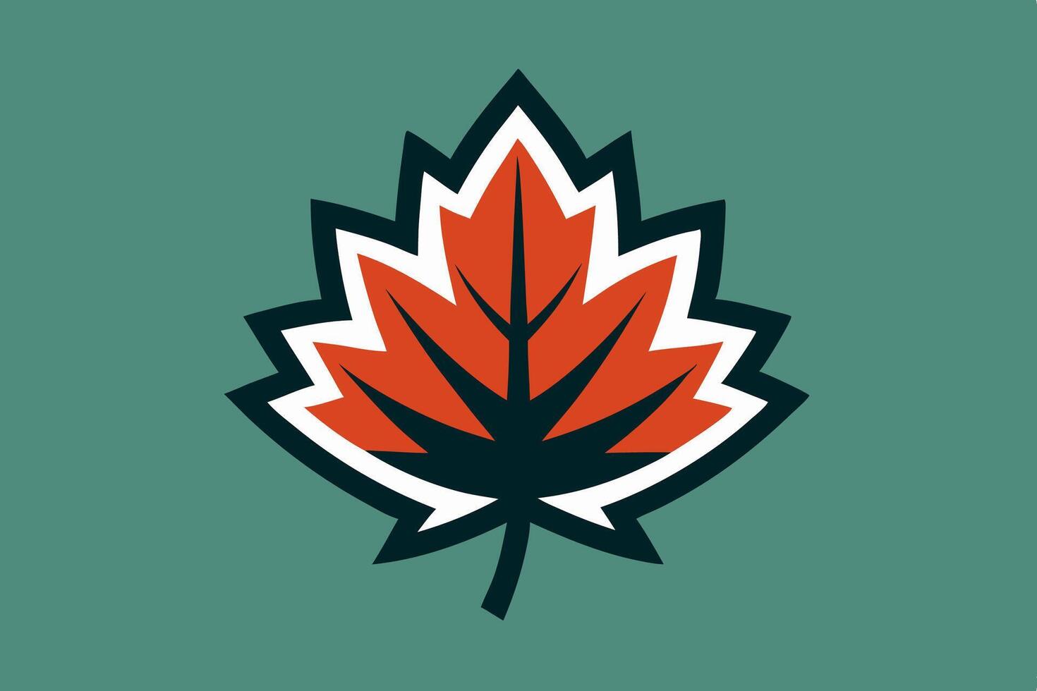 Stylized Red Maple Leaf Graphic Design vector