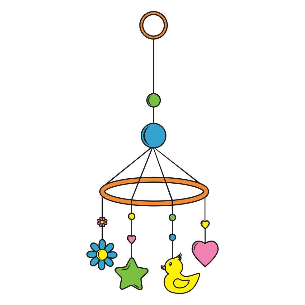 Children's toys-a carousel for a child's bed vector