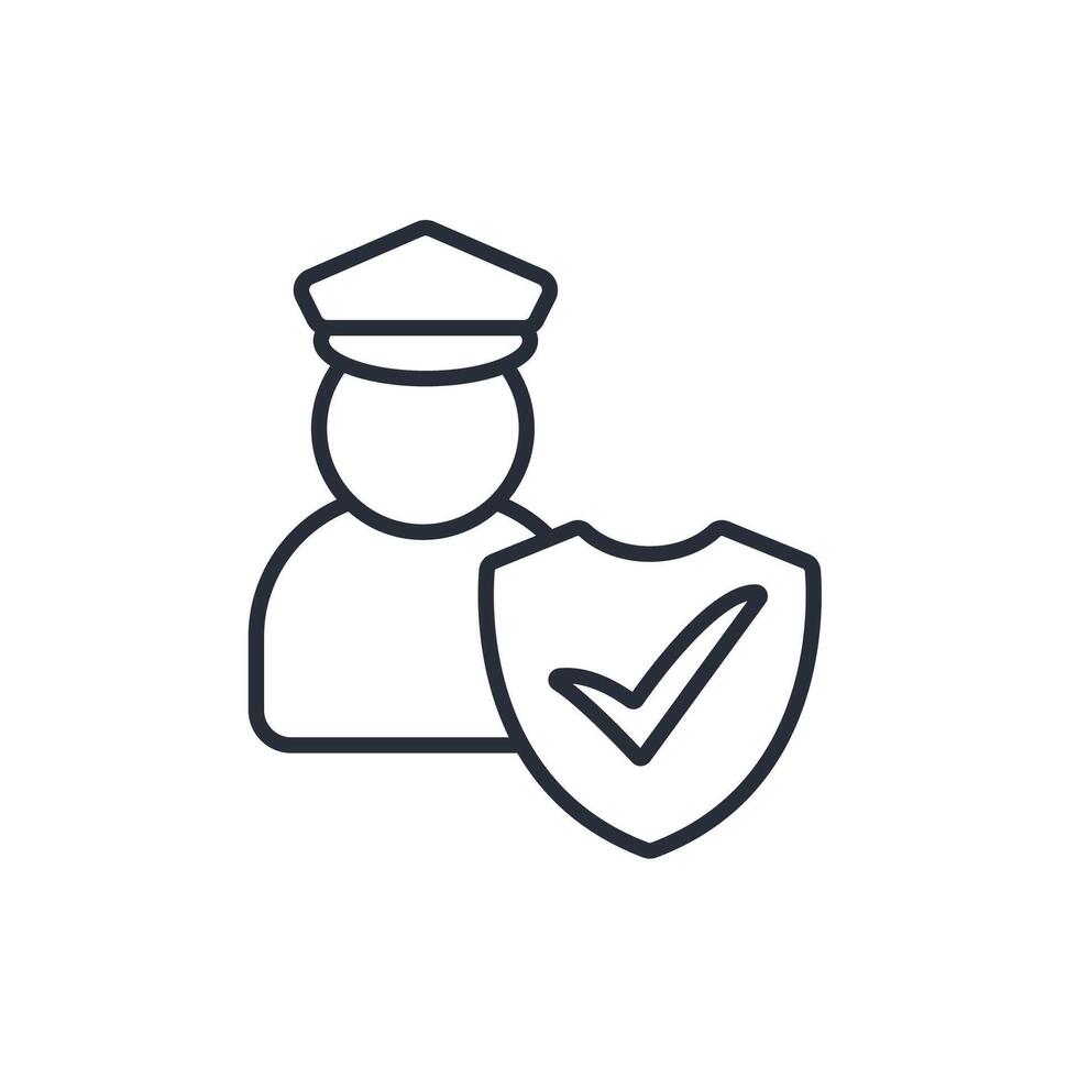 guard icons line Editable stroke vector