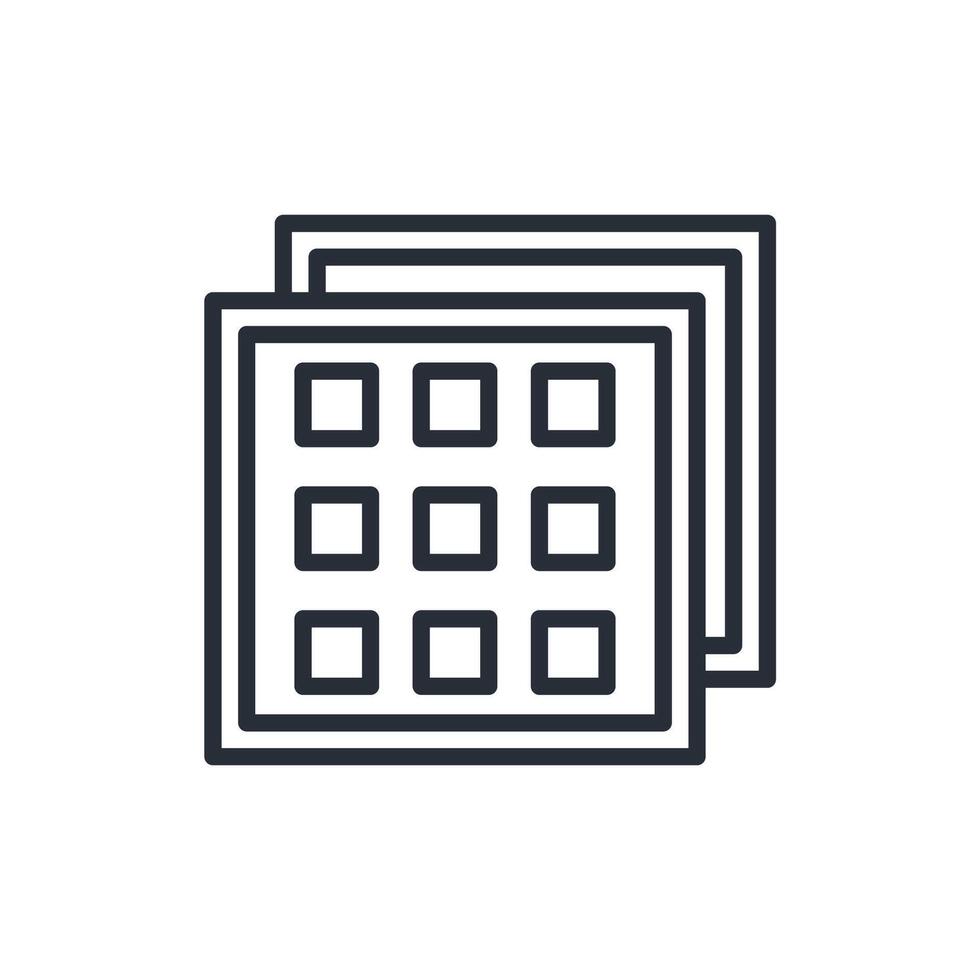 grid line icons vector