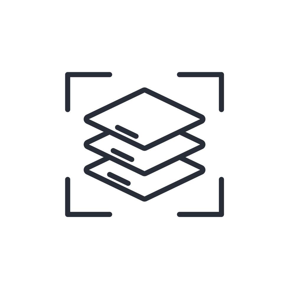 layers icon line design style vector