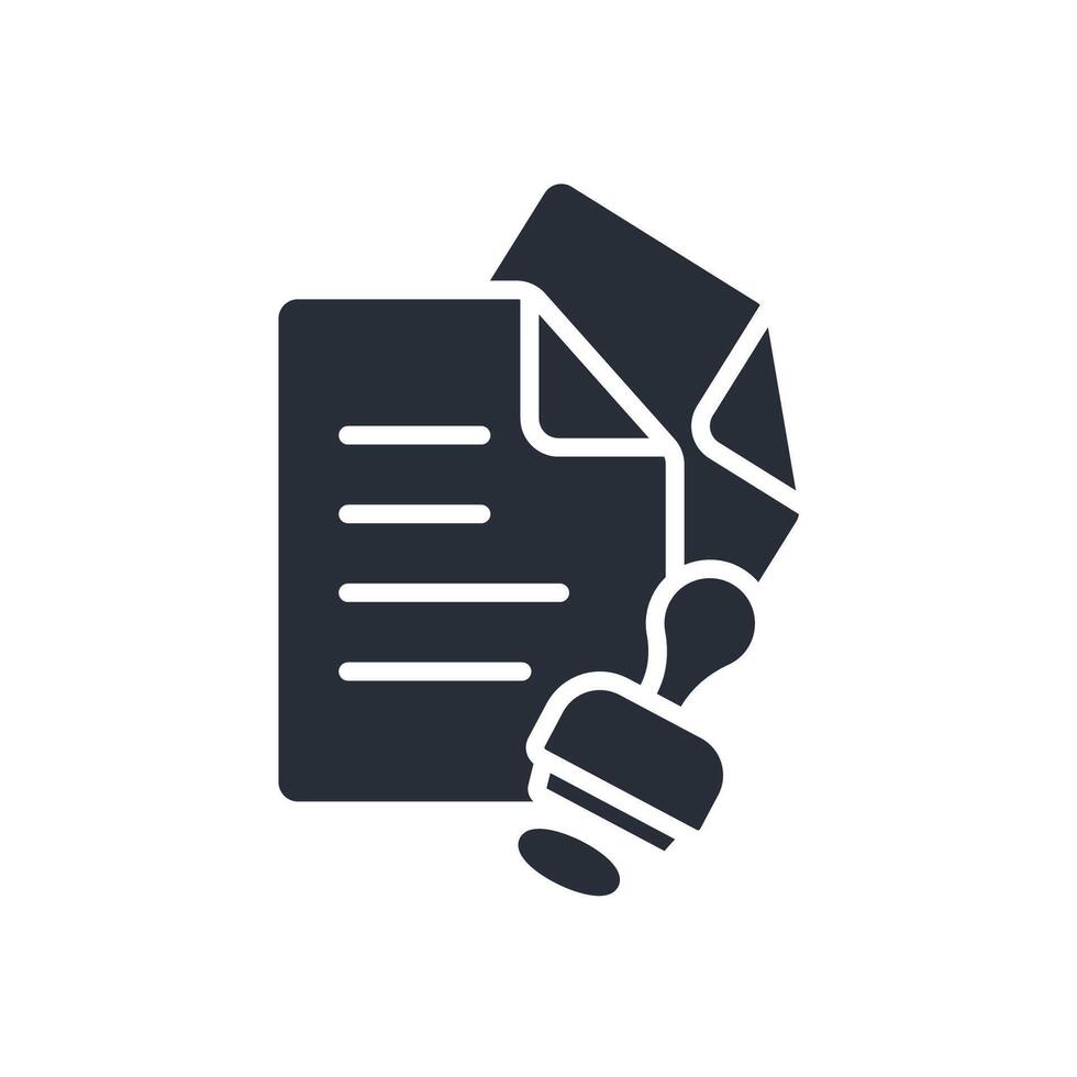 stamp document icons Editable stroke vector
