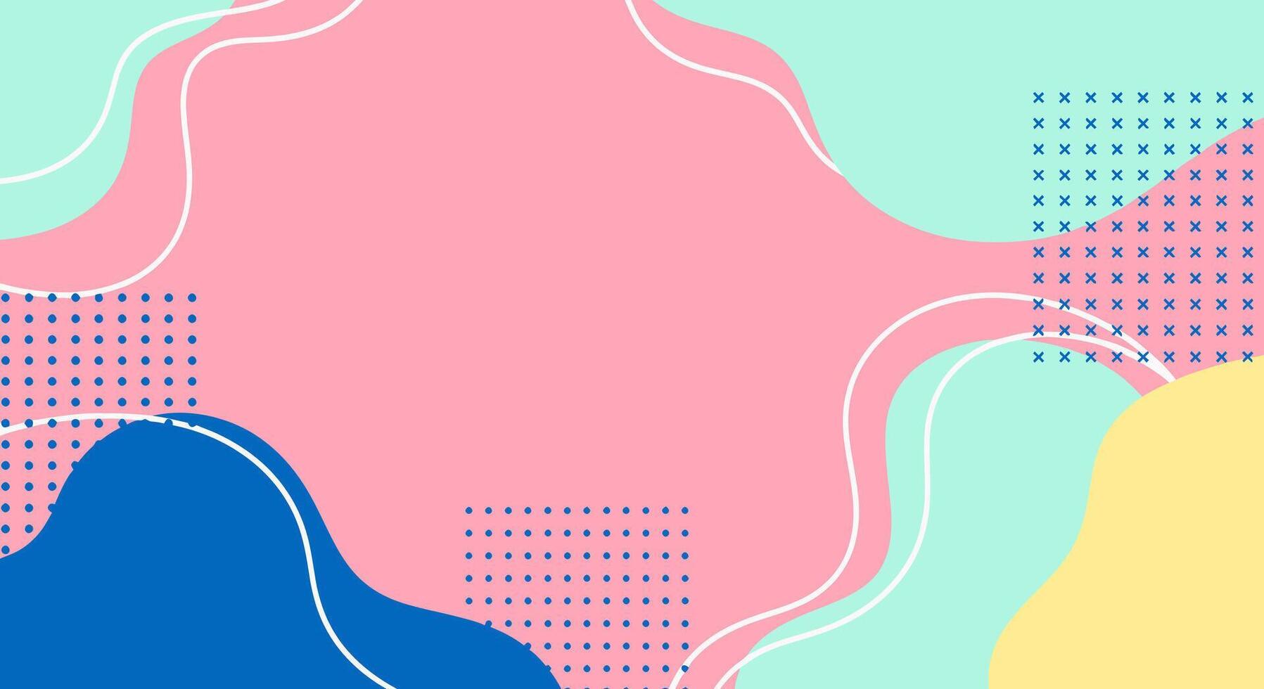 Vivid abstract background with playful geometric shapes and pastel colors vector