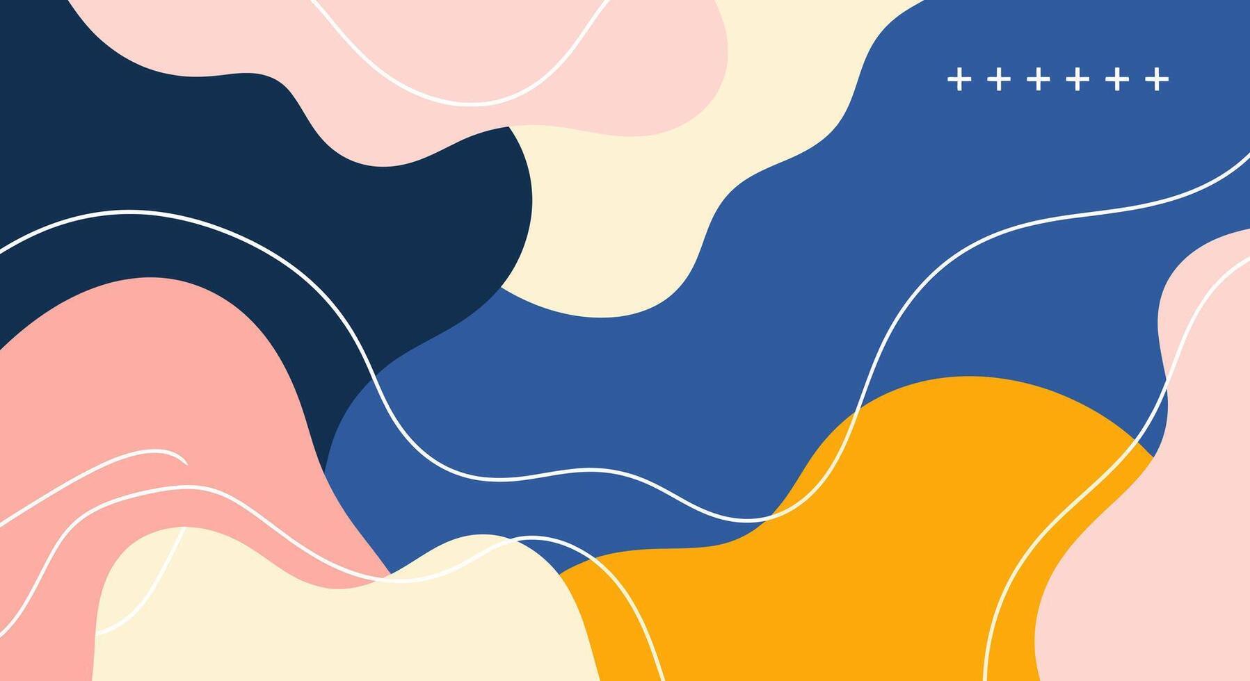 Abstract background with pastel colors and wavy shapes creates a modern design vector