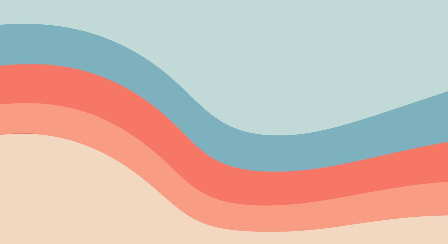 Calm pastel wave design with shades of blue, peach, and coral hues vector