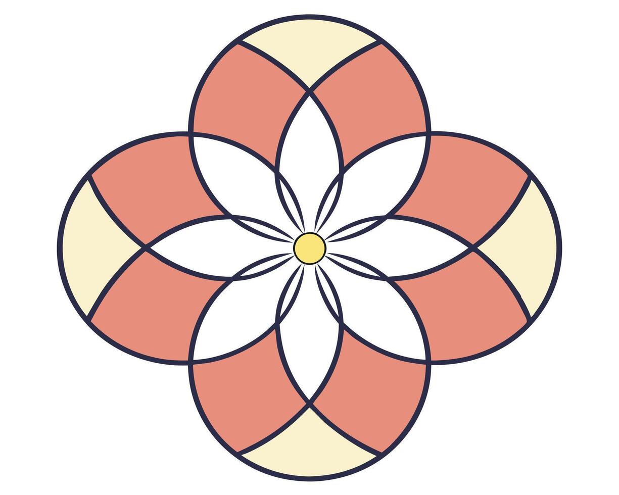 Abstract floral geometric design featuring intersecting circles and soft colors for decorative artwork purposes vector