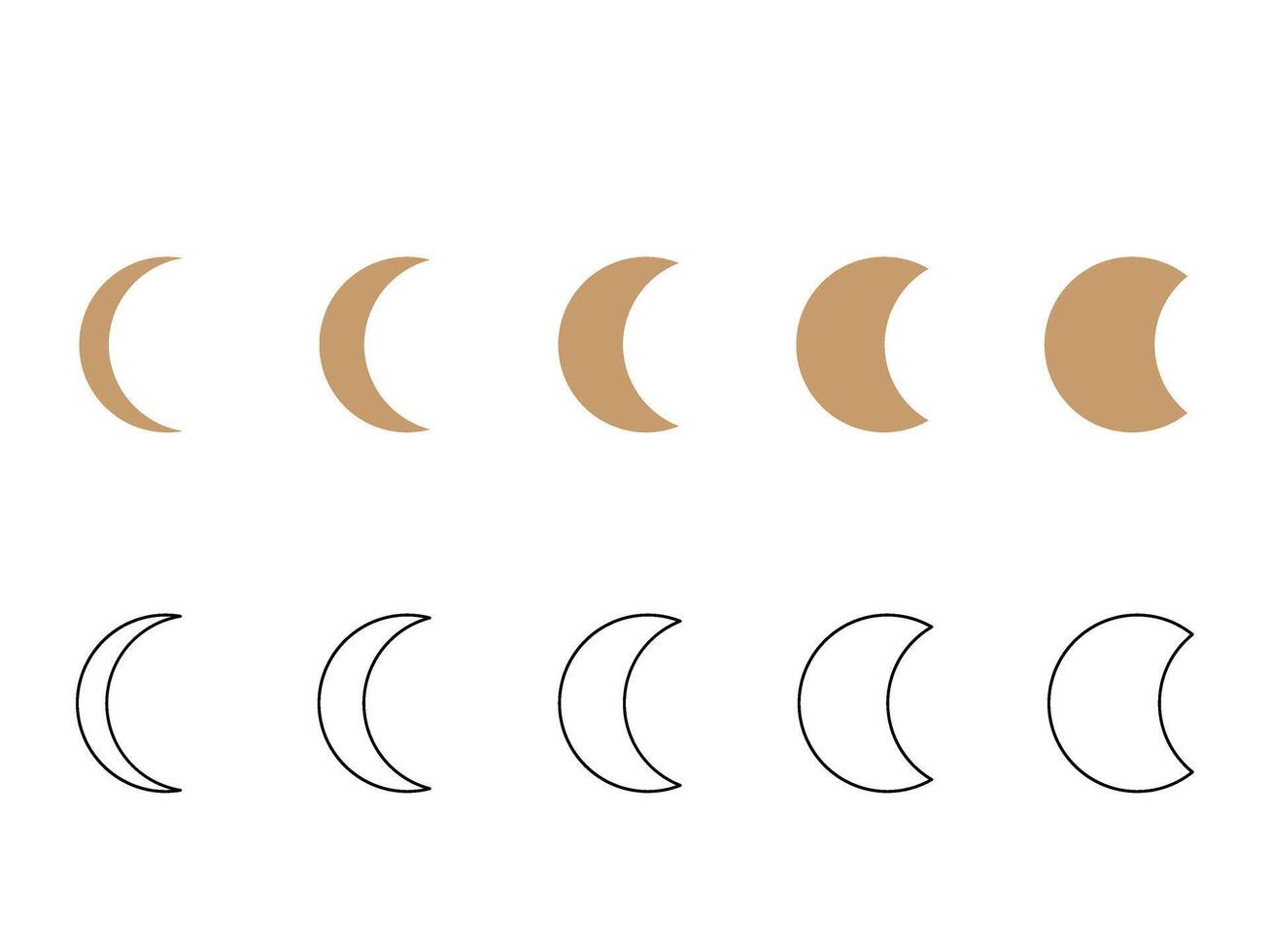 Moon Phase Celestial Symbol Silhouette. Minimalist Graphic Aesthetic Symbol. baby Nursery poster Design Part. Weather, Astrology, Astronomy, Tarot Decoration. Sweet Dream Good Night Boho Sign Line vector