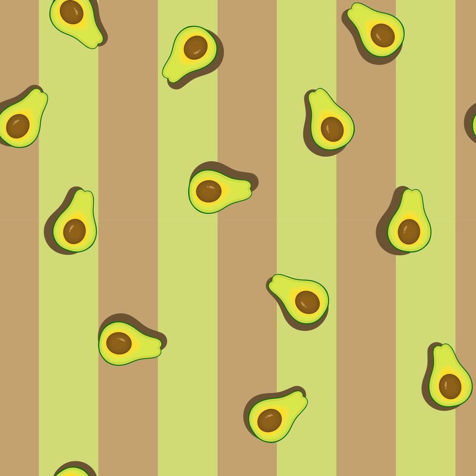 Slice avocado seamless pattern vector