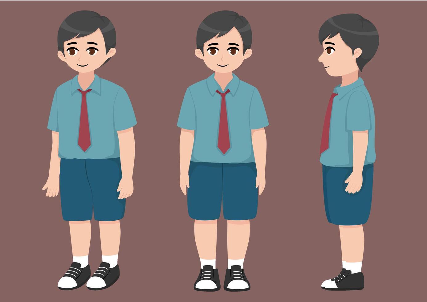 Cartoon boy in school uniform design vector