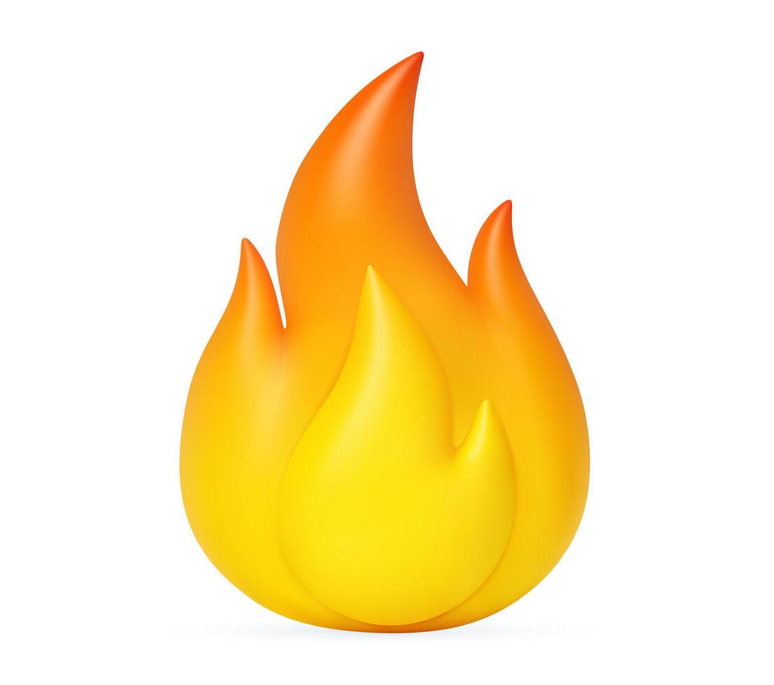 3d Fire flame. Camping, energy and power concept. vector