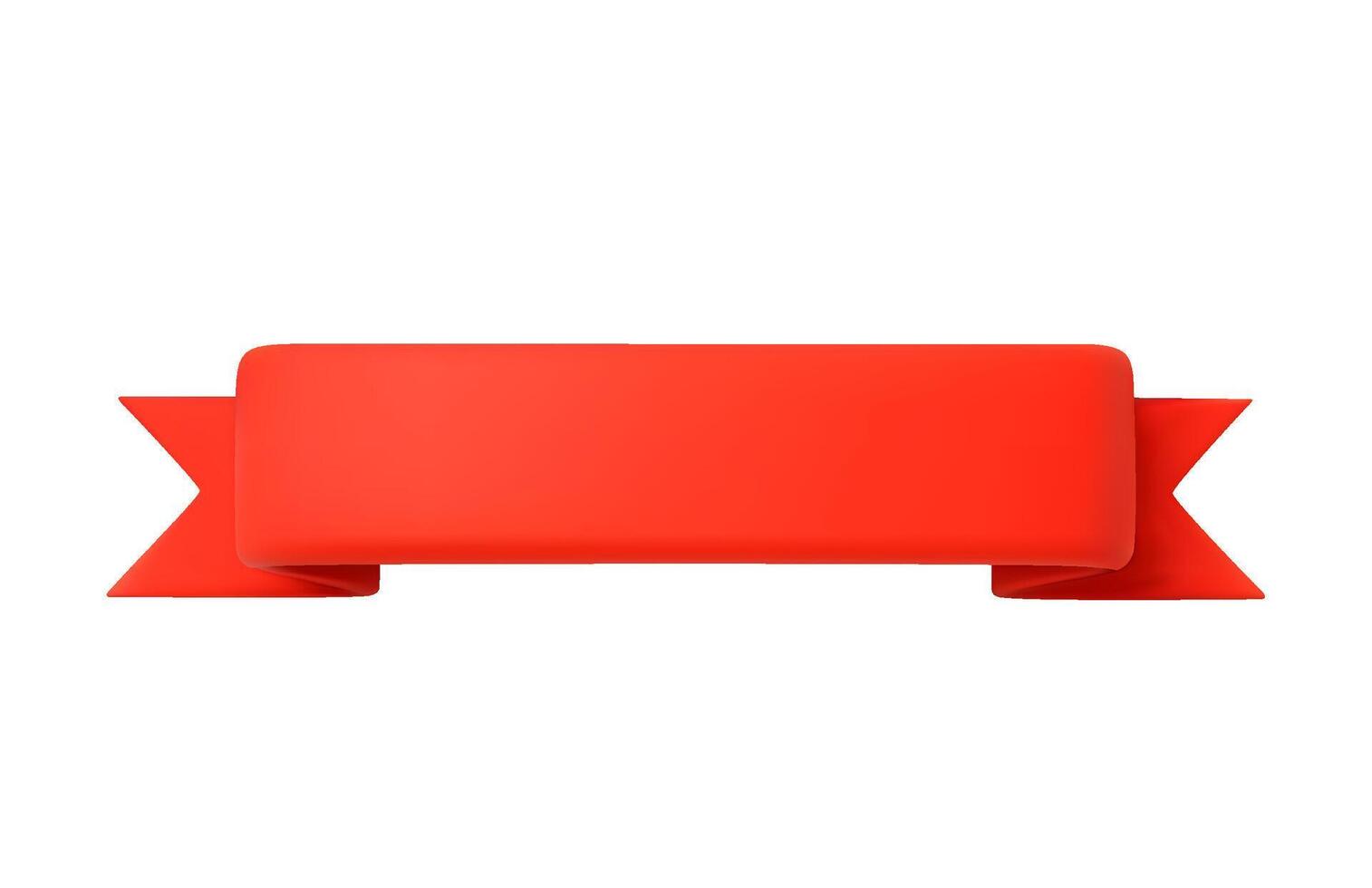 3d Red Ribbon isolated on white background. vector