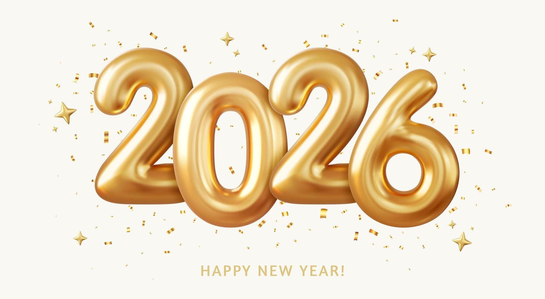 3d Gold Foil Balloons vector