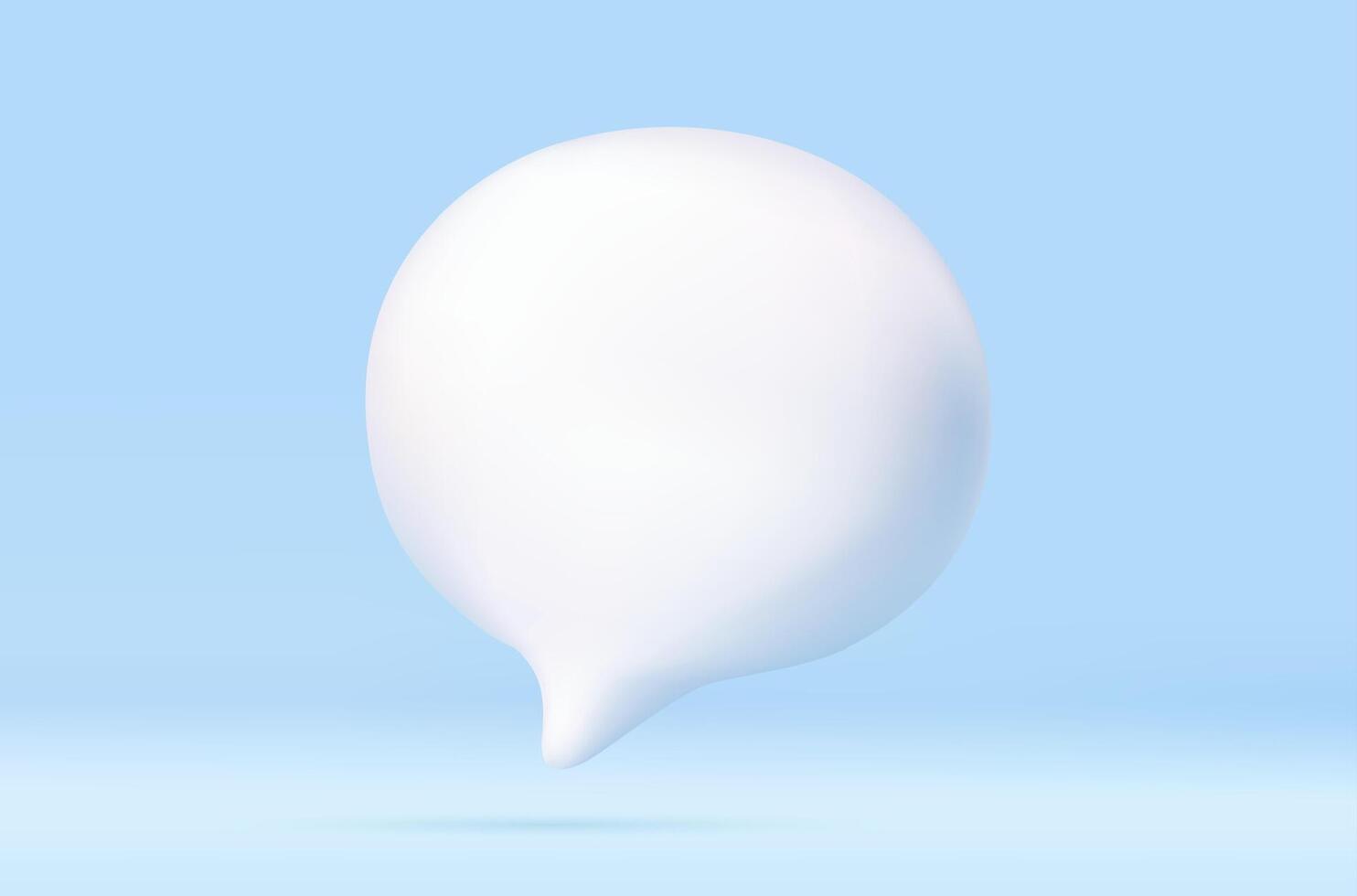 3d white speech bubble pin vector