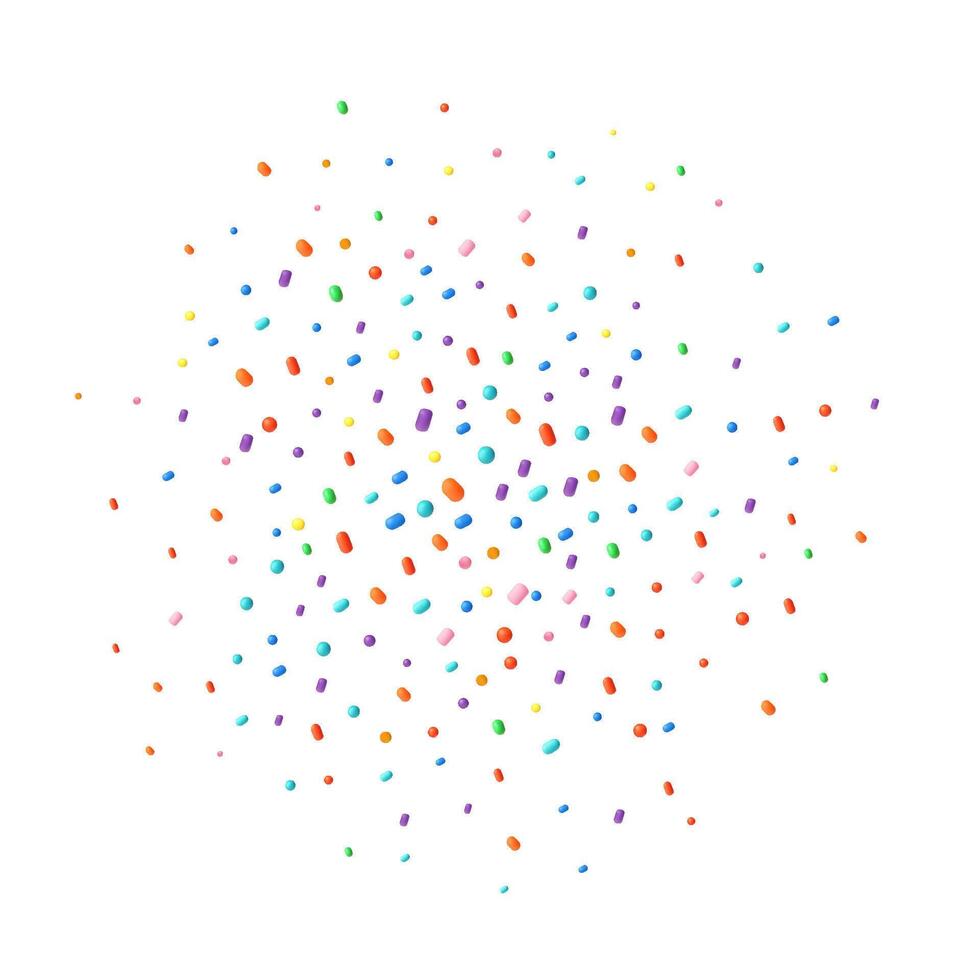 3d rainbow confetti. vector
