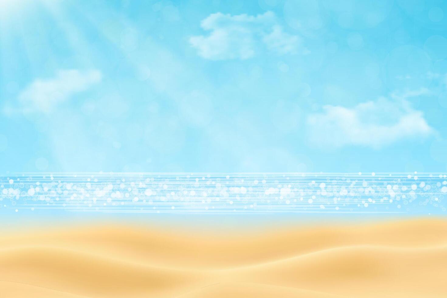 Sandy desert with blue sky and sunshine vector