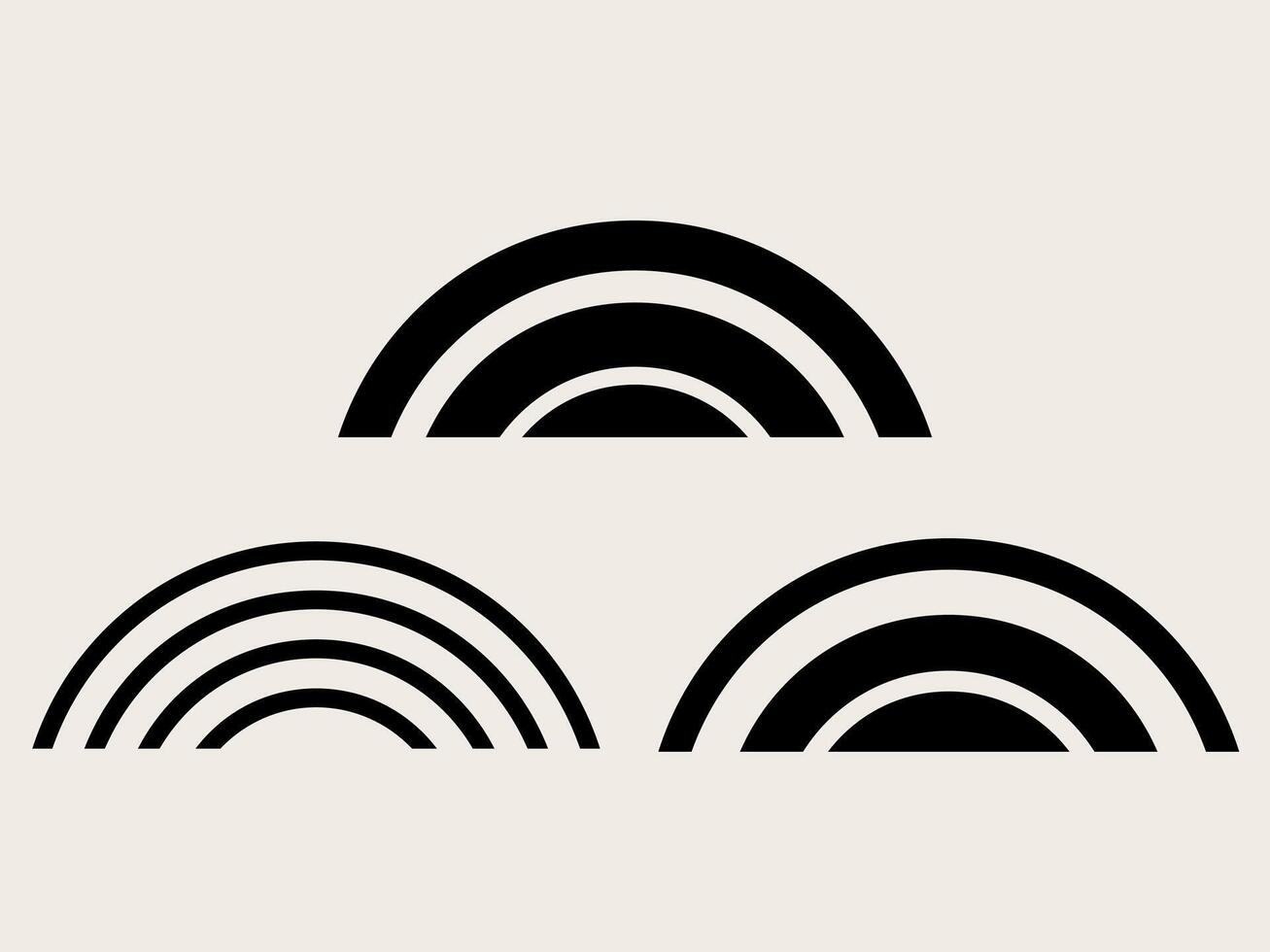 Rainbow Arch Graphic Symbol Silhouette. Minimalist Line magic Bridge Sign. Weather Theme Decoration. Boho Style Graphic Shape Contour Line Art vector
