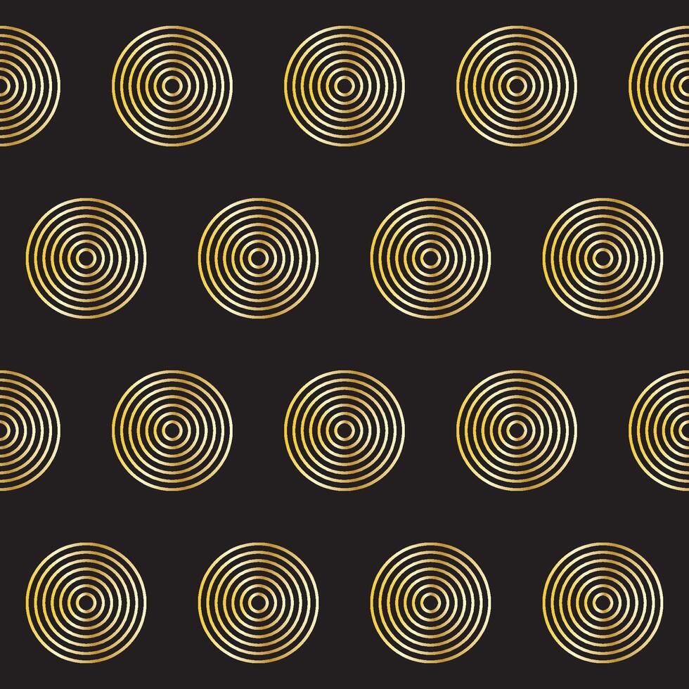 Gold Ring Round Shape Seamless Swatch. Vintage Golden Gradient Textile Texture Circle Geometric Shape vector