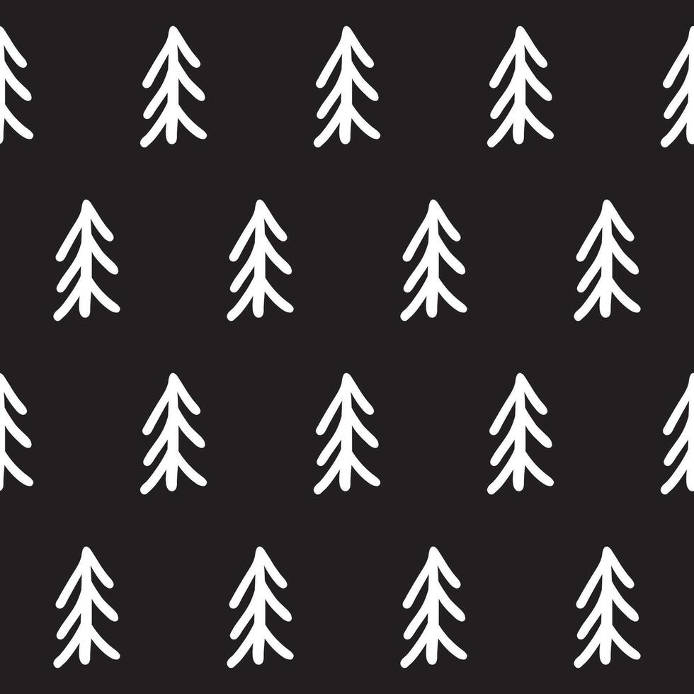 Fir Tree Seamless Background. Funny Positive Sketch Drawn Element Textile. Baby Kid Clothing Fabric Print. Simple Graphic Shape Wrapping Paper design. Wallpaper Abstract Line Art Pattern Swatch. vector