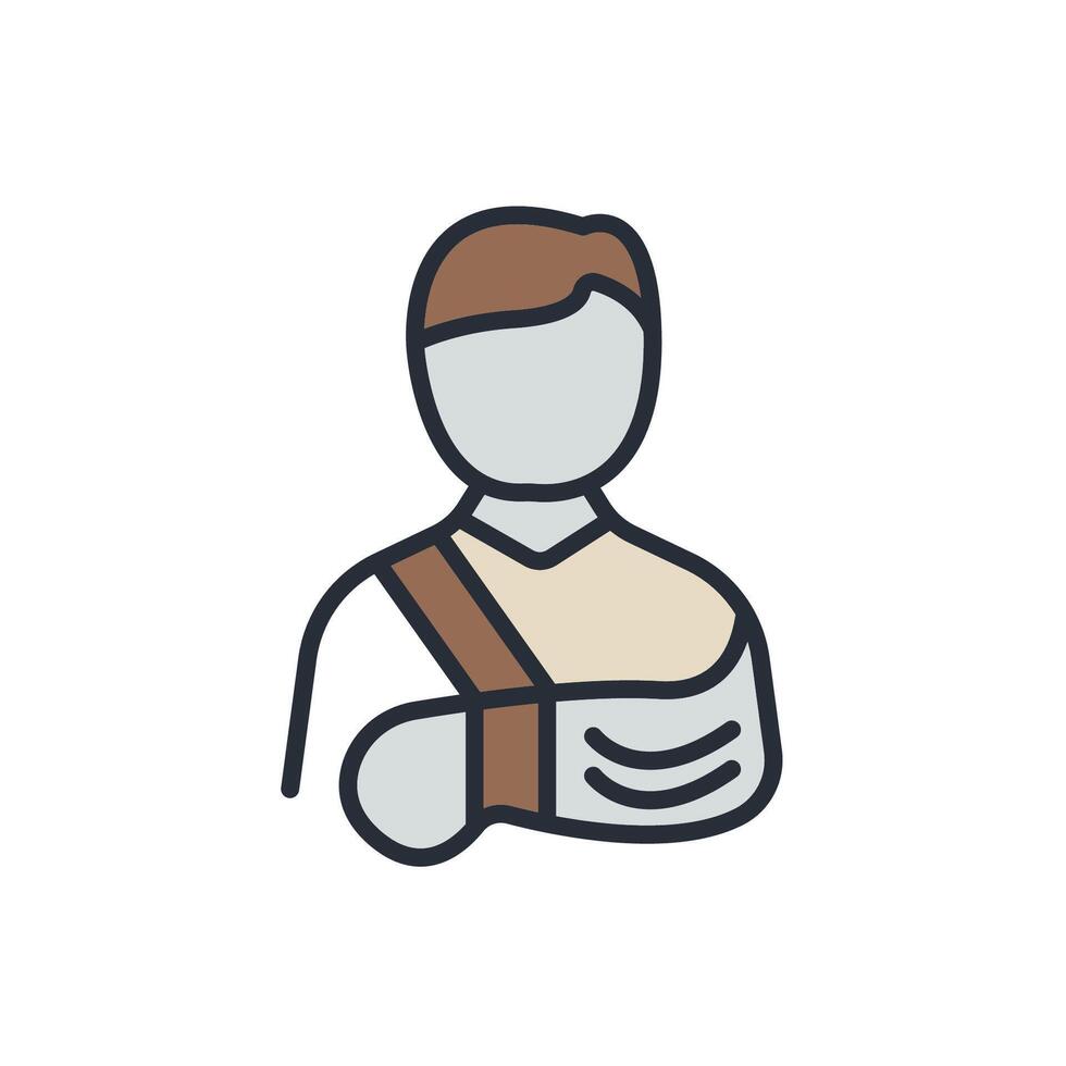 wounded icons color isolated vector