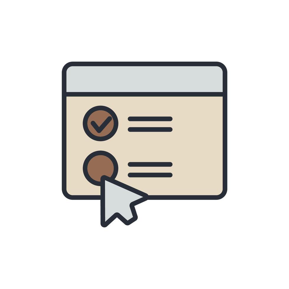 quiz icons color isolated vector