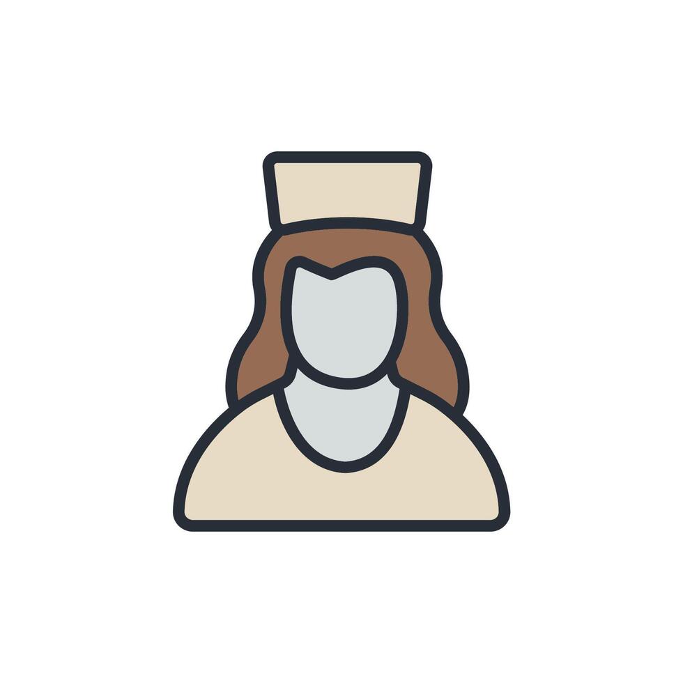 nurse icons color isolated vector