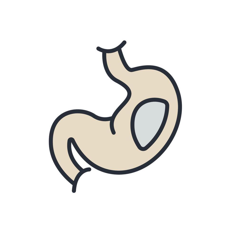 stomach icons color isolated vector
