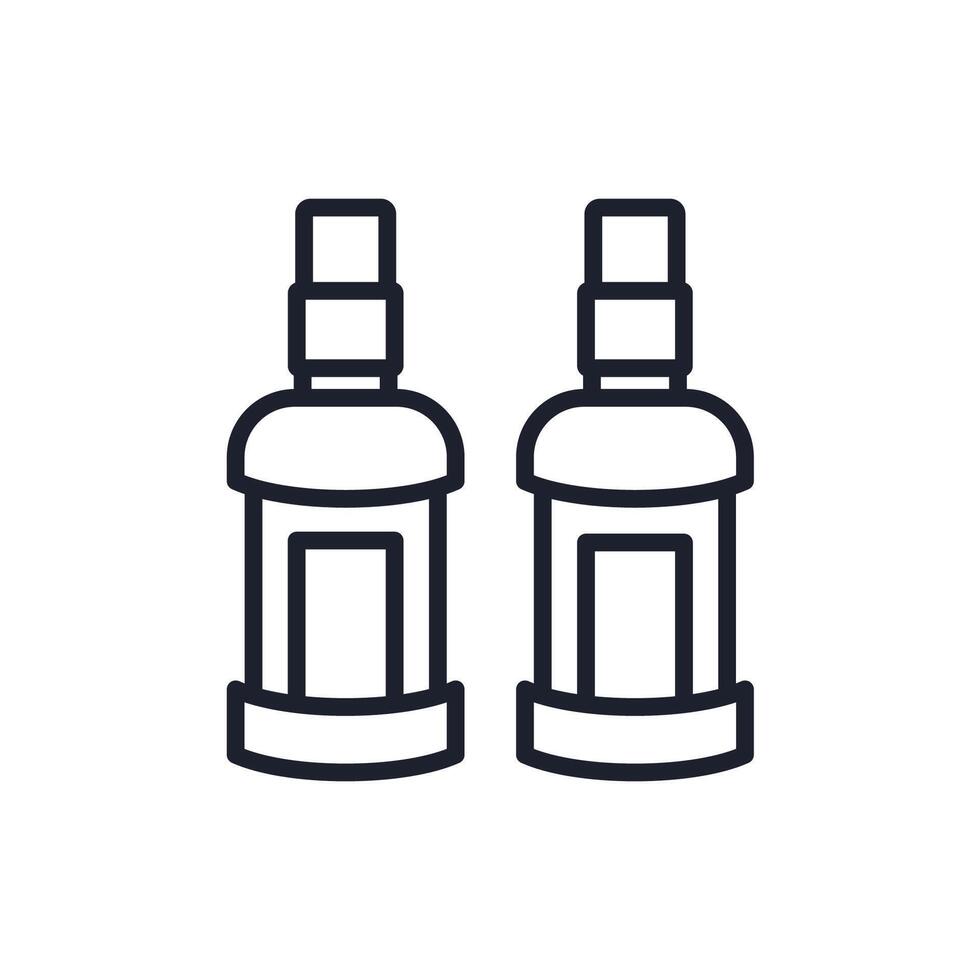 whisky line icons style collection vector