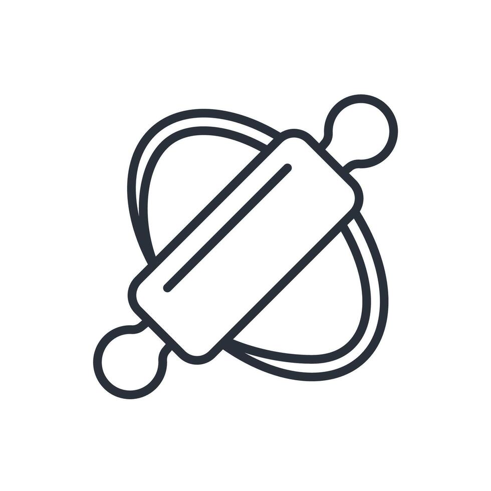 rolling pin icons line style isolated vector