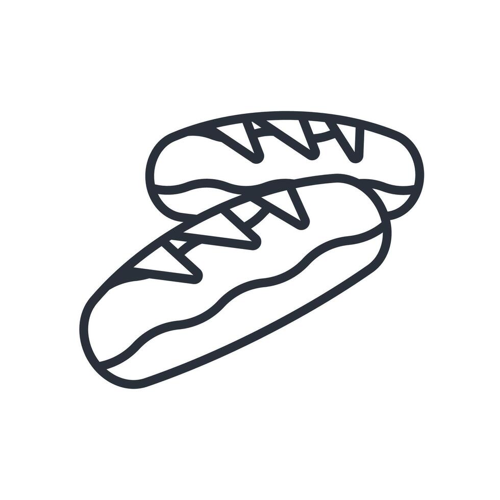 bread icons line style isolated vector