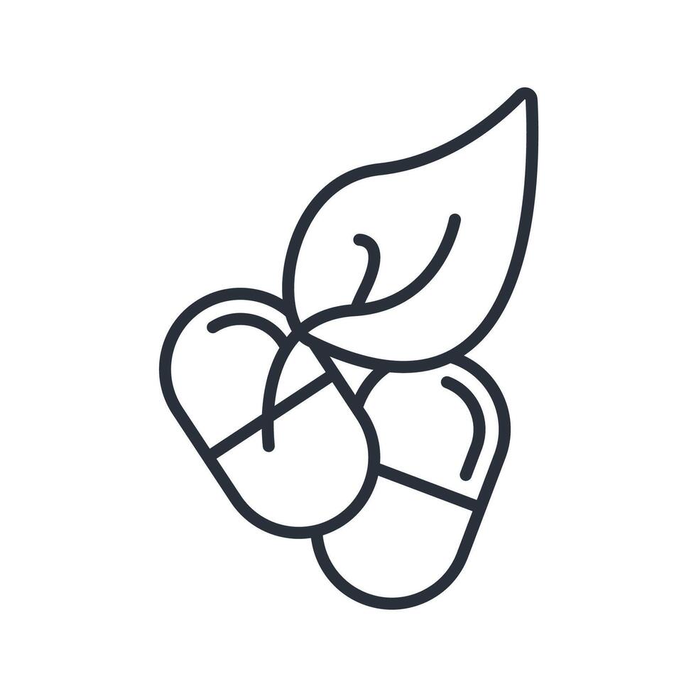 herbal pils line icons style collection vector