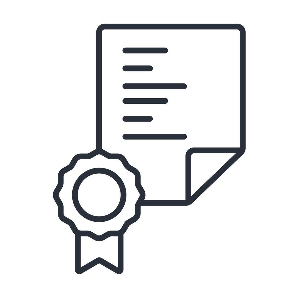 certificate line icons style collection vector