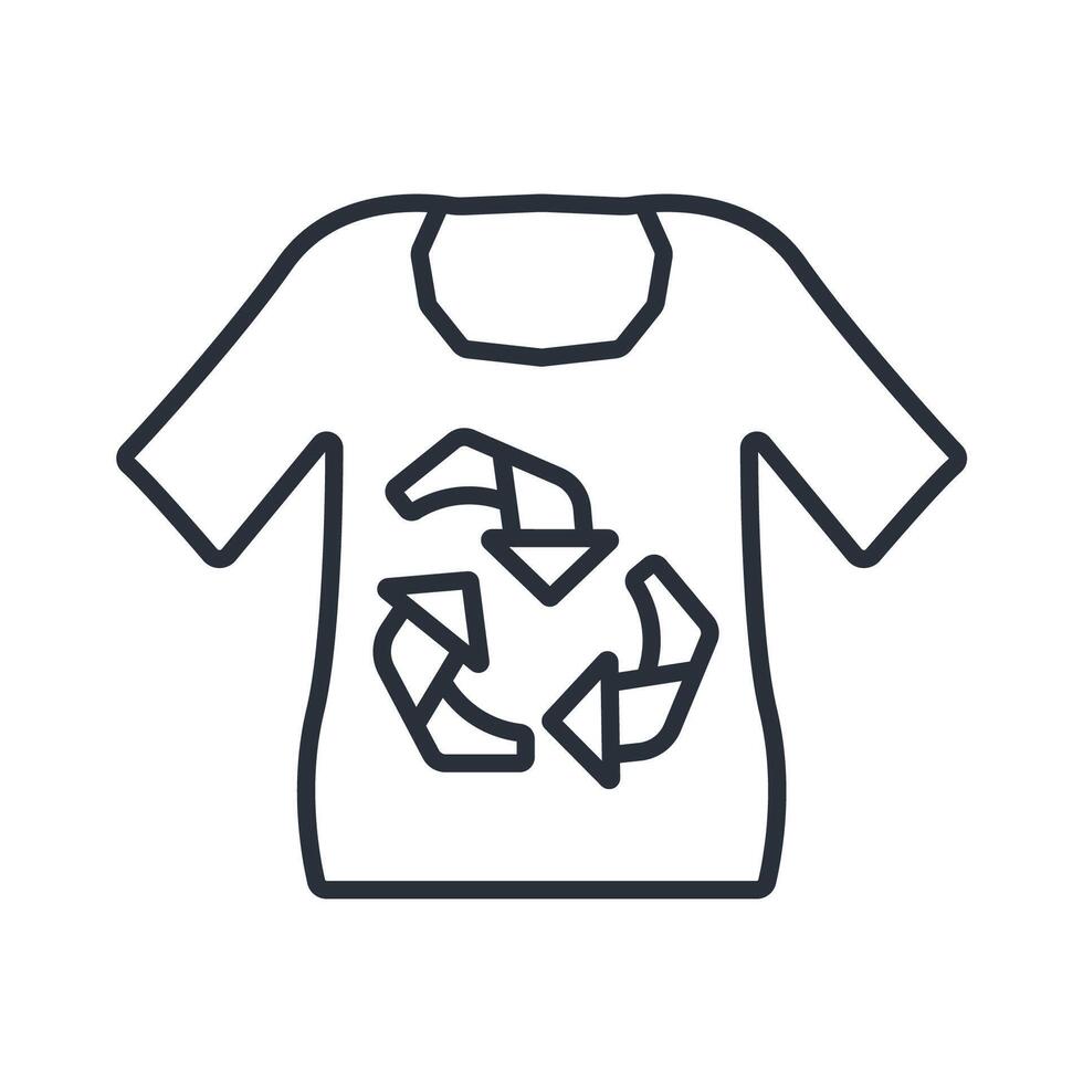 recycled clothing line icons style collection vector