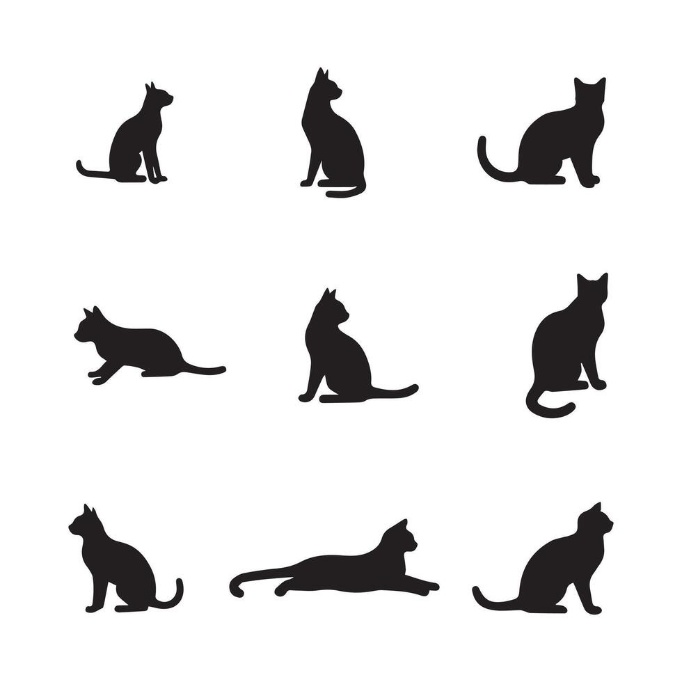 Stylish Black Cat Silhouette vector