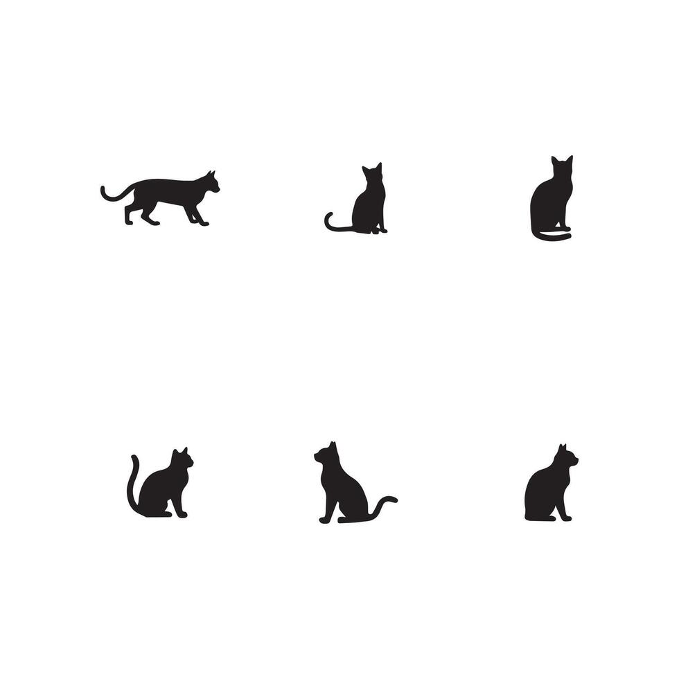 Black Cat Silhouette Collection vector