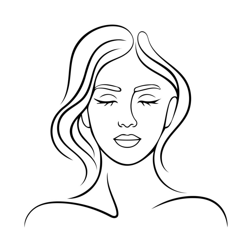 woman face illustration vector