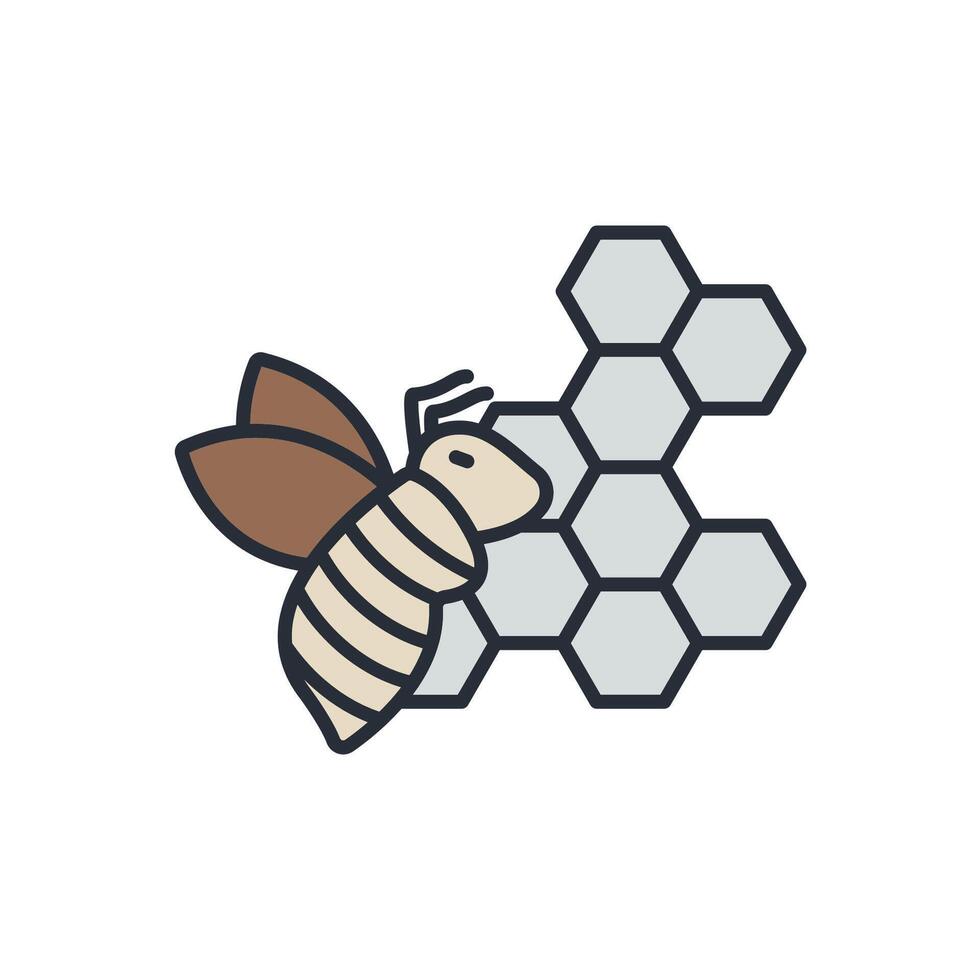 honeycomb icons color isolated vector